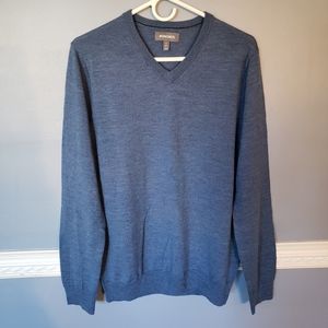 Bonobos Mens Wool V-Neck Sweater, Medium, Powder Blue